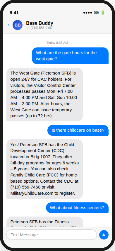Outdated SMS-based information system